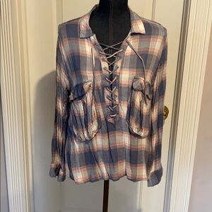 Vintage Havana Top Plaid Flannel